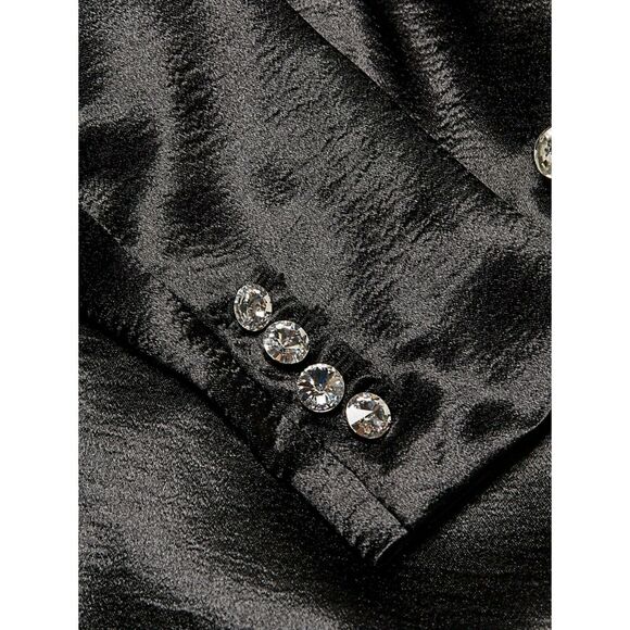 GENERATION LOVE Adele crystal button blazer black double breasted jacket XS NEW - Picture 5 of 10